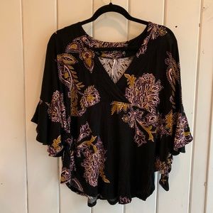 Free People black blouse with tie sides